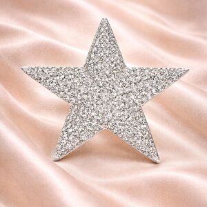 Silver Star Crystal Brooch